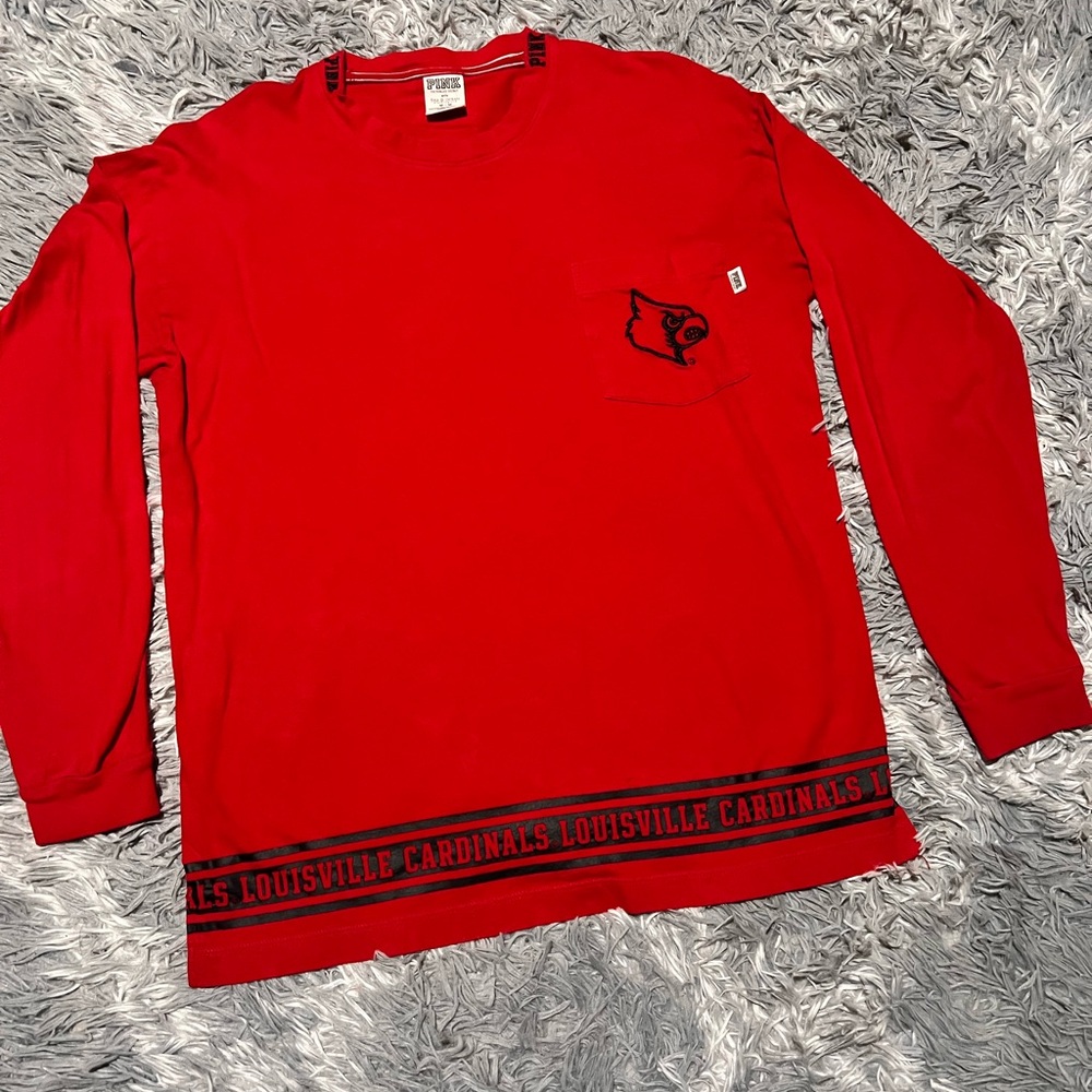 PINK Victoria's Secret Red Long Sleeve Top